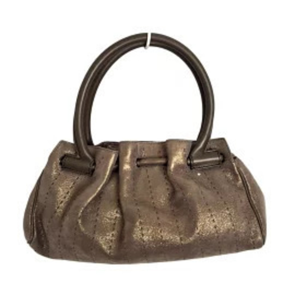 Salvatore Ferragamo Salvatore handbag glitter Bronze Brown x Khaki Green leather